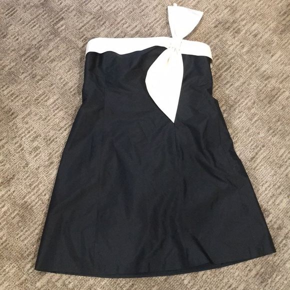 AT Loft Black and Cream Bow Dress Sz 18 - Picture 1 of 8
